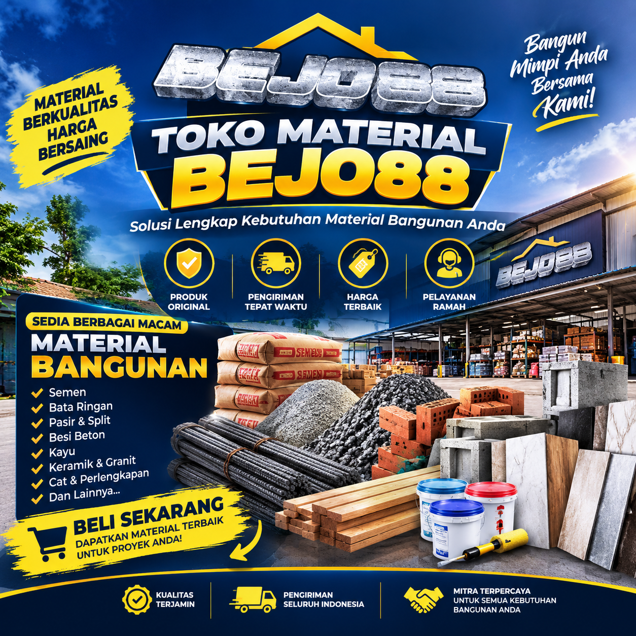 TOKO MATERIAL BEJO88: Toko Material Bangunan Terpercaya 2026